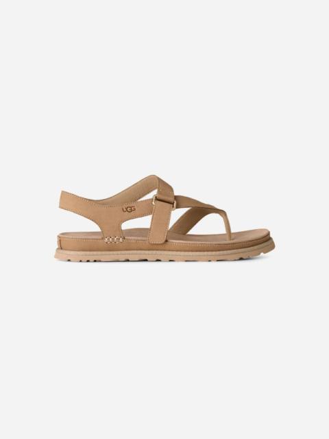 UGG ® Women's GoldenGaze Toe Post Leather Sandals in Mustard Seed