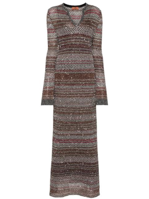 Missoni V-neck zigzag knitted dress