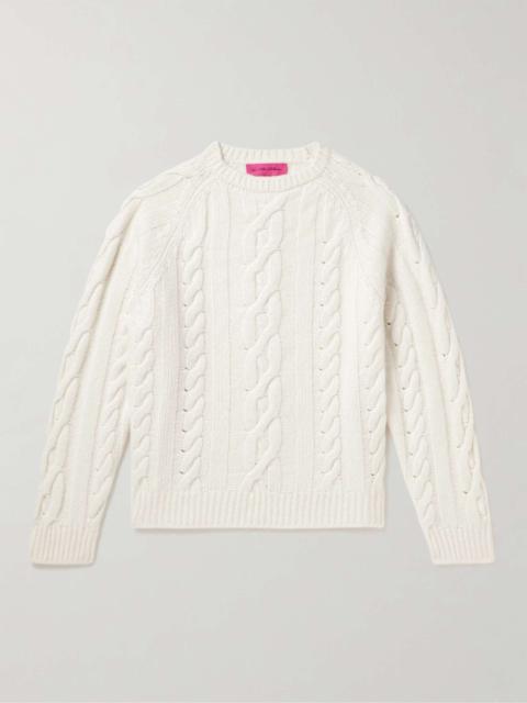 The Elder Statesman Cable-Knit Cashmere and Cotton-Blend Sweater