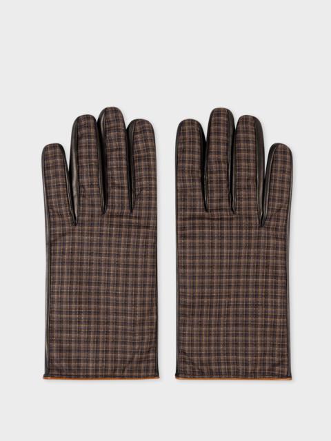 Paul Smith Wool-Sheepskin Check Gloves