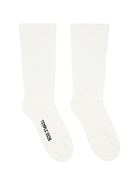 Rick Owens Off-White Temple Mid Calf Socks