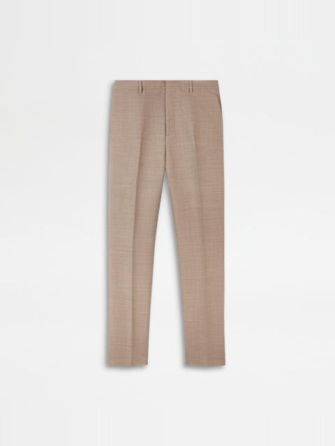 Tod's SLIM FIT PANTS IN WOOL - BEIGE