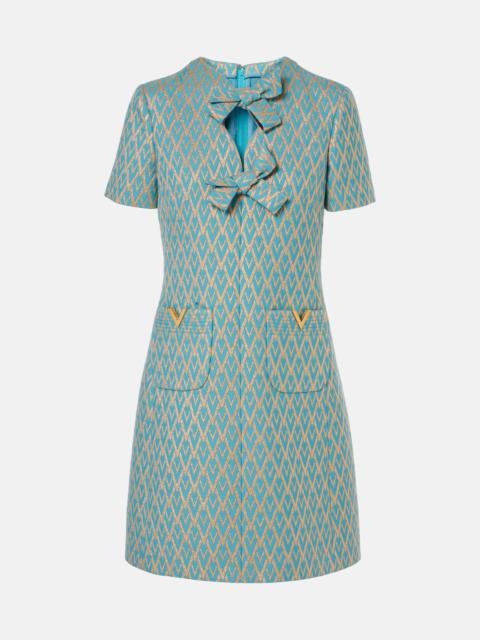 Valentino Toute La V wool-blend jacquard minidress