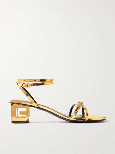 Givenchy G Cube metallic leather sandals Gold