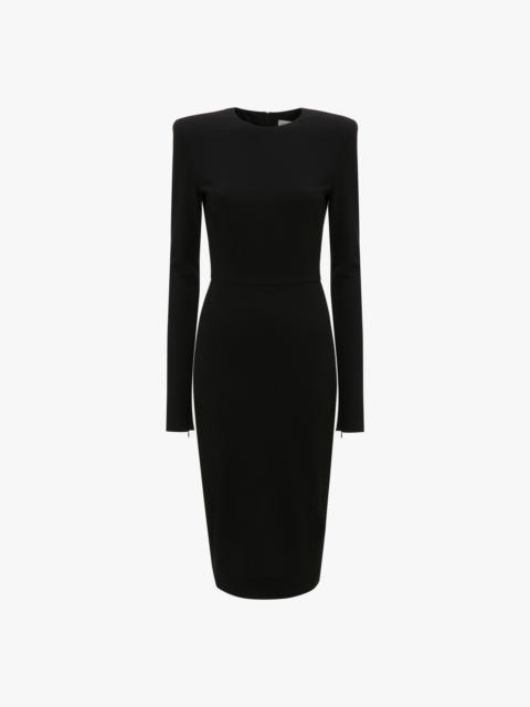 Victoria Beckham Long Sleeve T-Shirt Fitted Dress In Black