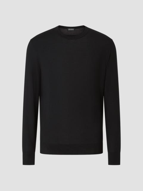 ZEGNA Men's Trofeo 15milmil15 Wool Crewneck Sweater - Black