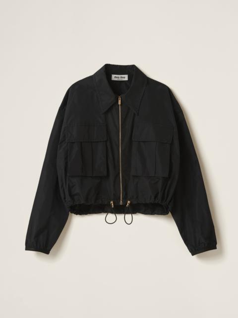 Technical silk blouson jacket