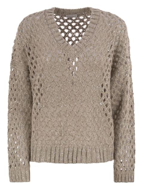 Brunello Cucinelli sequin-embellished V-neck sweater
