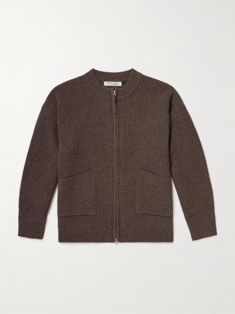 FrizmWORKS Deck Ribbed Wool-Blend Zip-Up Cardigan
