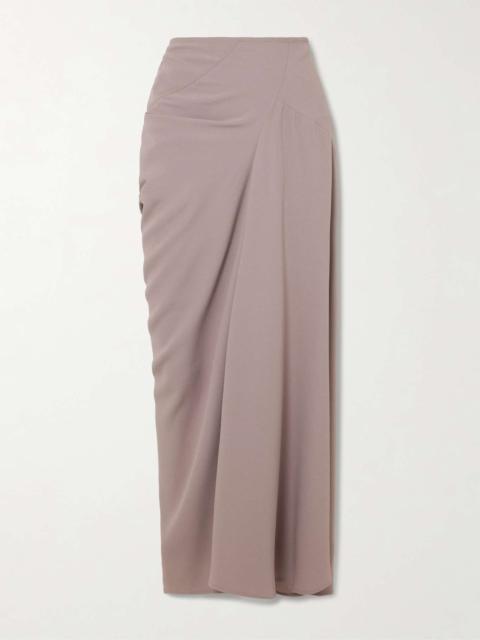 Paneled crepe de chine maxi skirt