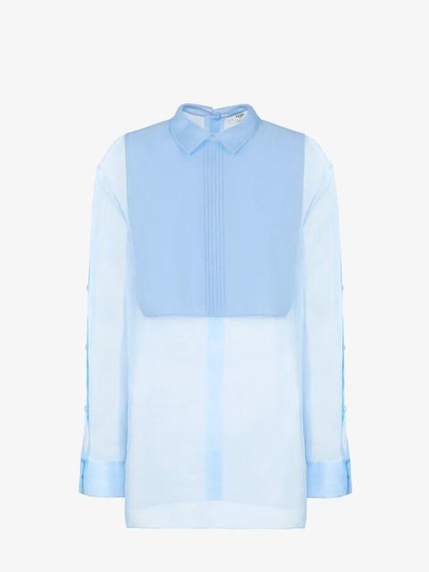 FENDI Light blue silk shirt