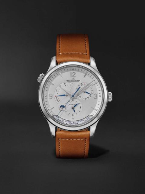 Jaeger-LeCoultre Master Control Geographic Automatic 40mm Stainless Steel and Leather Watch, Ref. No. 4128420