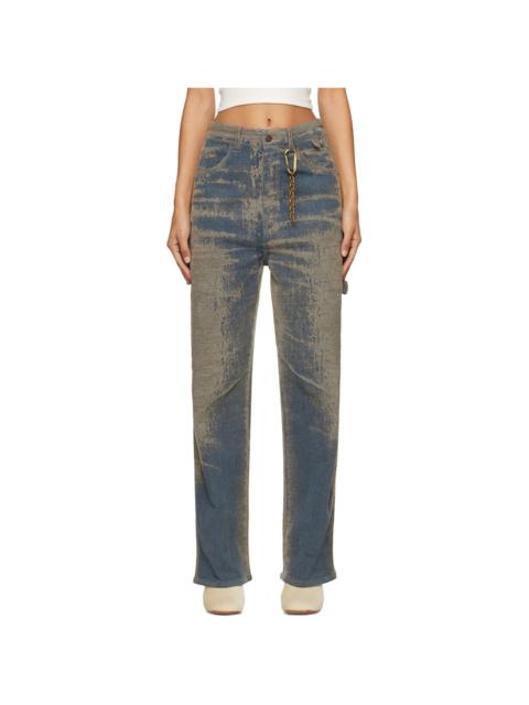 DARKPARK Blue Lisa Jacquard Loose Fit Carpenter Jeans