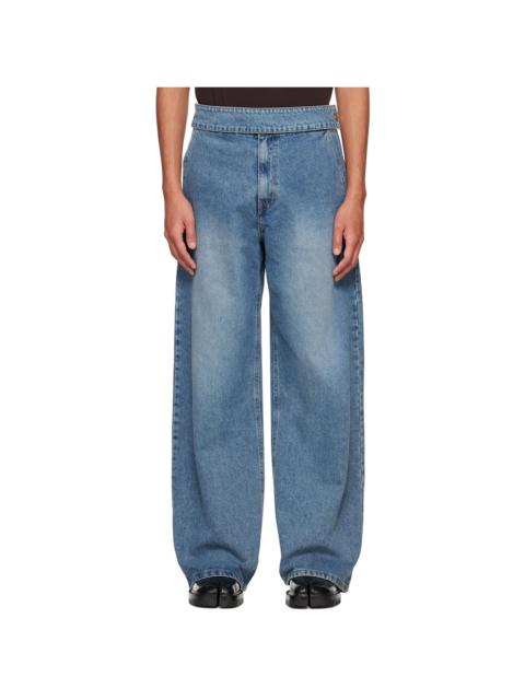 Blue Waist Strap Jeans
