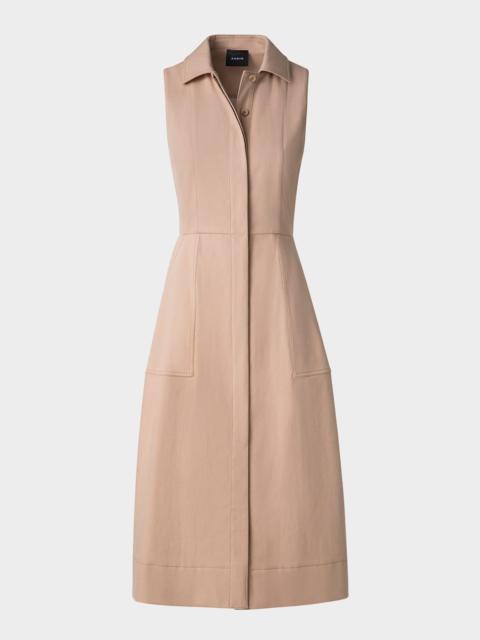 AKRIS Sleeveless Cotton Midi Shirtdress