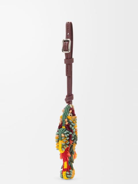 Loewe Fish charm in felt, beads and calfskin