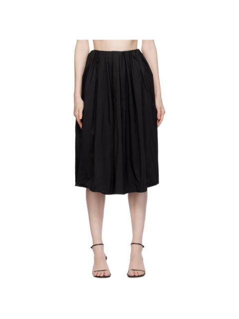BEVZA Black Balloon Midi Skirt