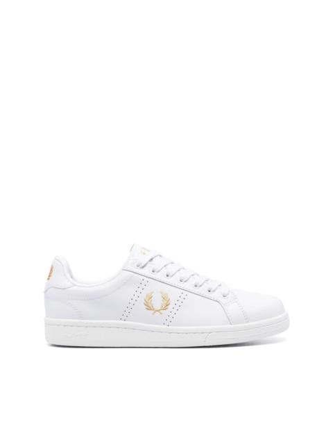 Fred Perry embroidered-logo leather sneakers