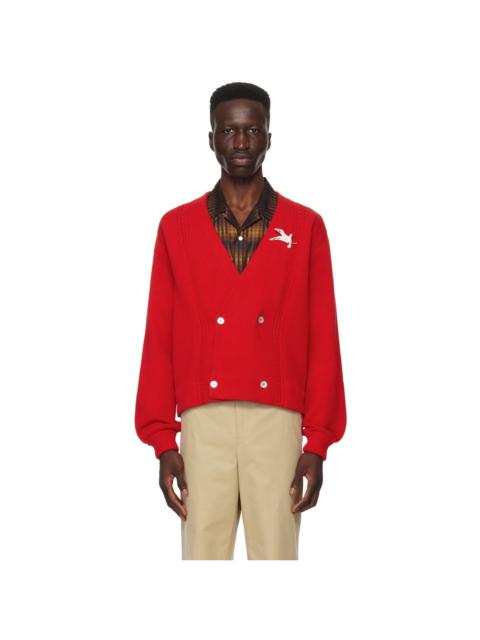 BODE Red Double-Breasted Cardigan