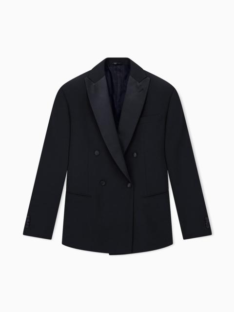 GIORGIO ARMANI BLAZER GIORGIO'S REGULAR FIT IN PURE VIRGIN WOOL CREPE