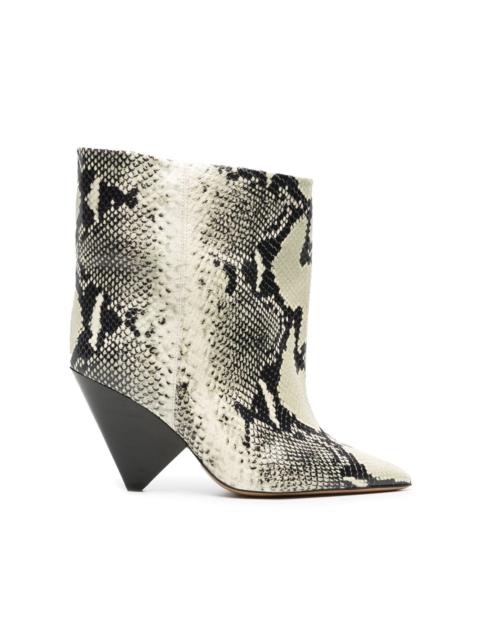 Isabel Marant Miyako 105mm snake-effect leather ankle boots
