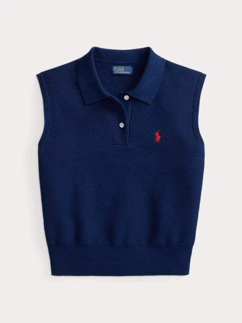 Polo Ralph Lauren Cotton Cropped Sleeveless Polo Sweater