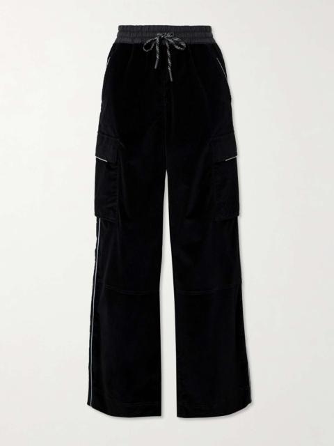 Moncler Grenoble Shell-trimmed stretch cotton-corduroy wide-leg pants