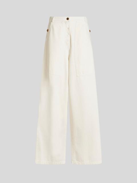 Etro WIDE-LEG CHEVRON COTTON JEANS