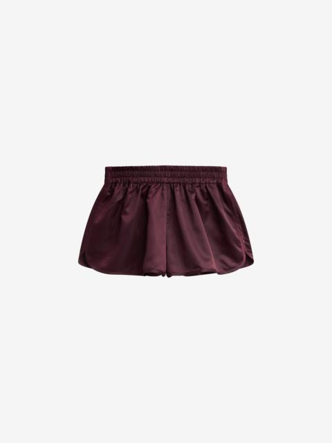 The Frankie Shop Zafra Satin Mini Shorts - Dark Plum