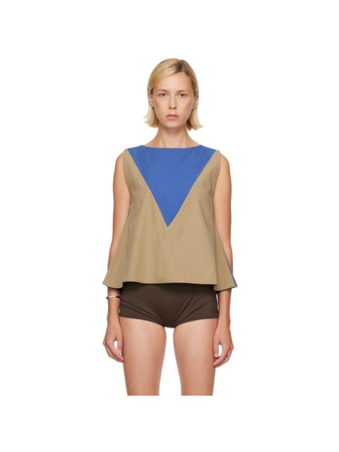 BASERANGE Khaki & Blue Tres Top