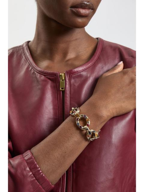 KAREN MILLEN Crystal Chain Statement Bracelet