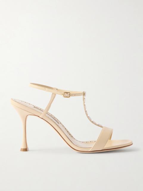 Manolo Blahnik Imbosan Button-detailed Leather Sandals