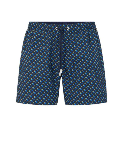 BOSS SWIM SHORTS WITH MONOGRAM PRINT