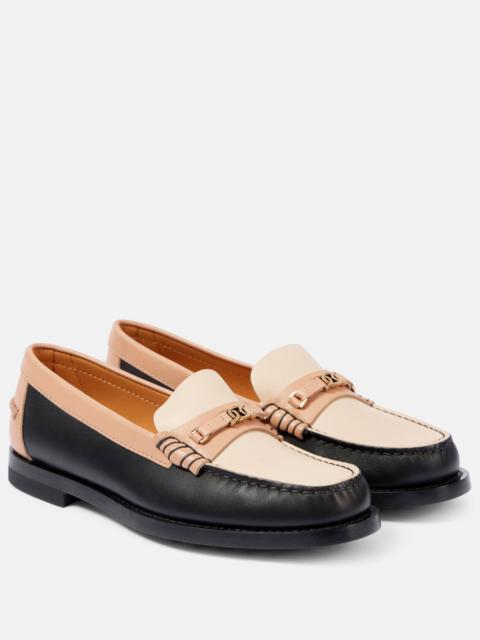 Tod's Colorblocked leather penny loafers