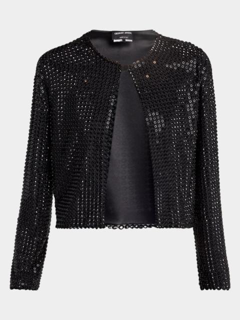GIORGIO ARMANI Embroidered Silk Topper Jacket