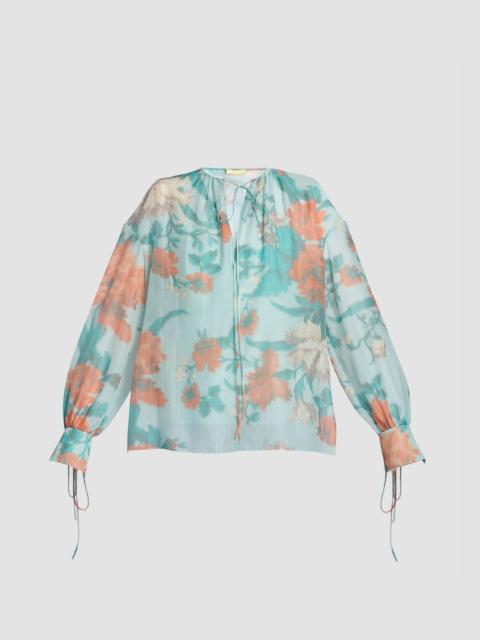 Erdem COTTON SILK VOILE LONG SLEEVE BLOUSE