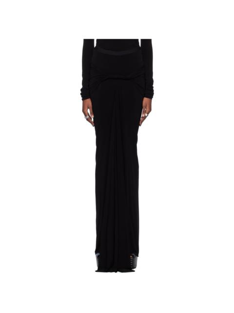 Rick Owens Black Twist Maxi Skirt