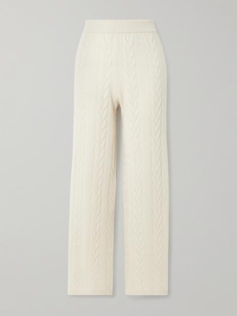 LISA YANG Dagny Cable-knit Cashmere Straight-leg Track Pants