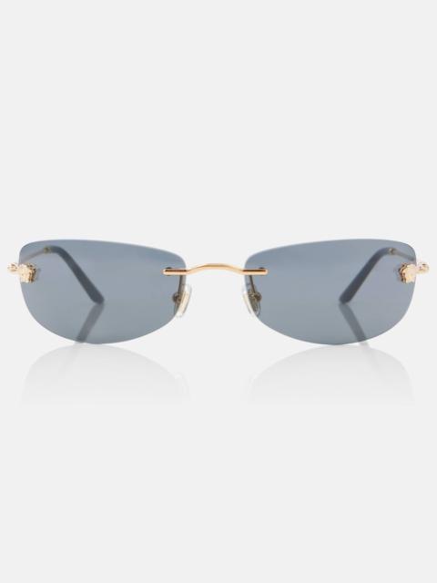 VERSACE Damier Plaque rectangular sunglasses