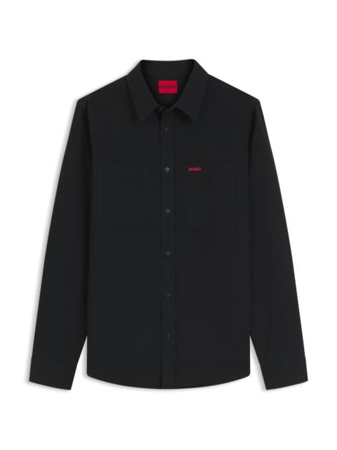 HUGO RELAXED-FIT SHIRT IN COTTON TWILL WITH CHEST LOGO