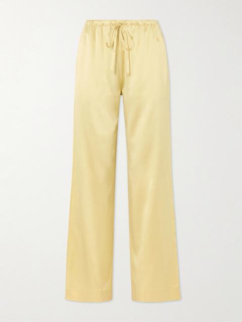 ÉTERNE Brody Silk-blend Satin Wide-leg Pants