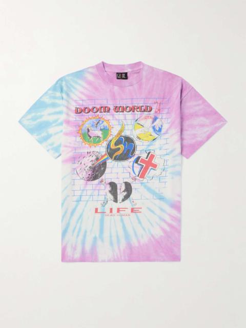 + LASTMAN Tie-Dyed Printed Cotton-Jersey T-Shirt