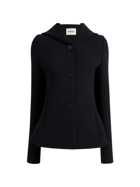 KHAITE Women's June Hooded Peplum Jacket - Black