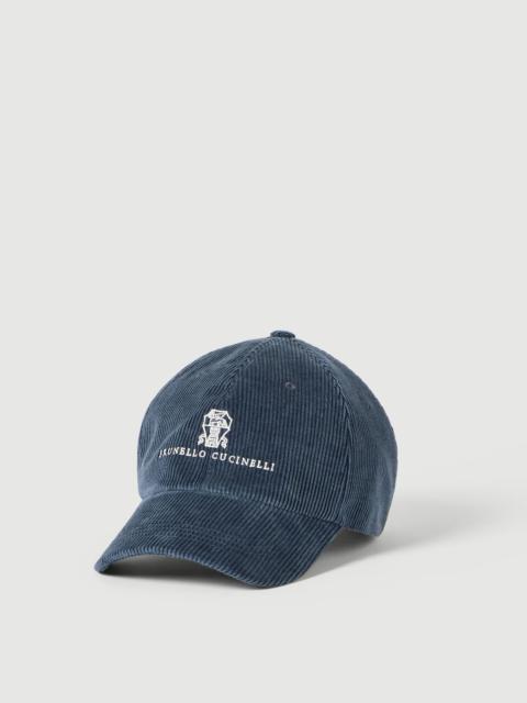 Brunello Cucinelli Comfort cotton and cashmere corduroy baseball cap with embroidered logo
