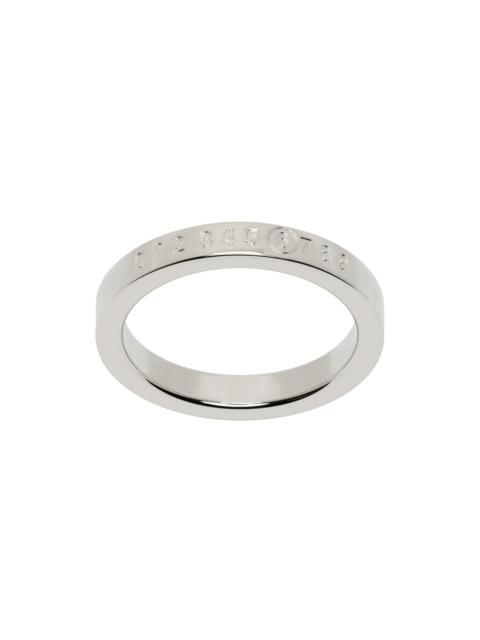 MM6 Maison Margiela Silver Numeric Minimal Signature Ring