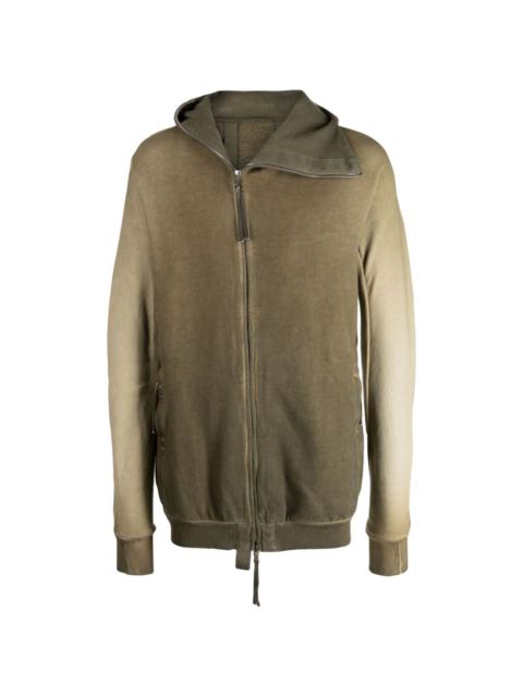 zip-up cotton hooded jacket