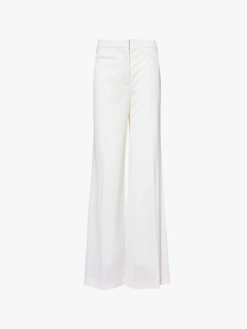 Iconic pressed-creases straight-leg high-rise stretch-wool trousers