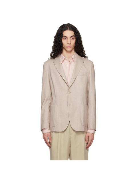 BOSS Beige Slim-Fit Cotton-Blend Blazer