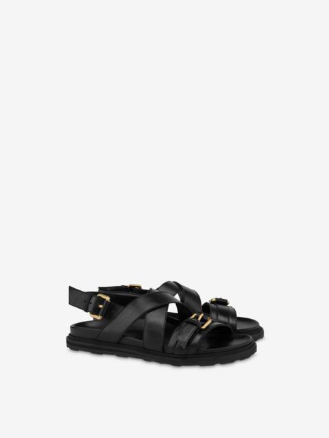 Moschino SANDALS IN CALF LEATHER WITH BUCKLES