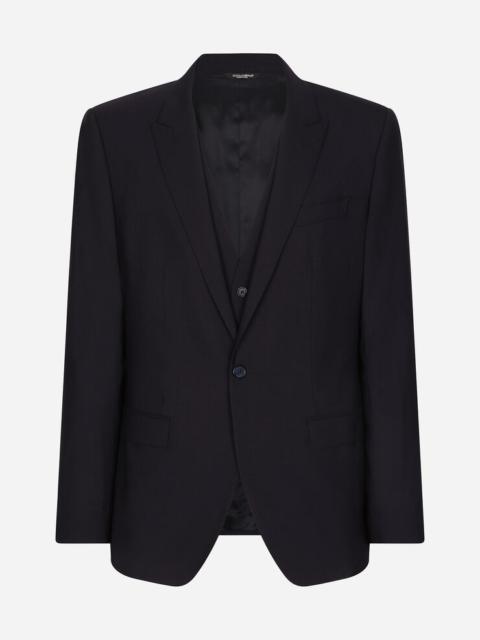 Dolce & Gabbana Stretch wool three-piece Martini-fit suit